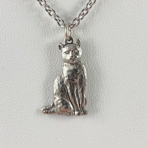 HOST PICK!  New Cat Pendant Necklace, Handmade, Kitty Choker 15"-17" L
